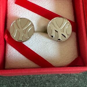 New York Yankees Silver Cuff Links